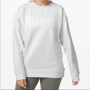 Lululemon All Yours White Logo Crewneck